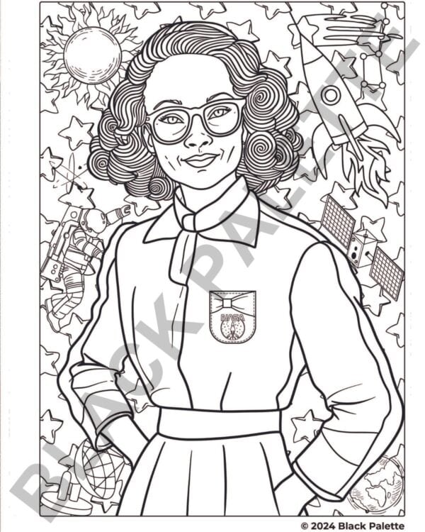 Katherine Johnson Inspired Coloring Page - Pathways to the Stars