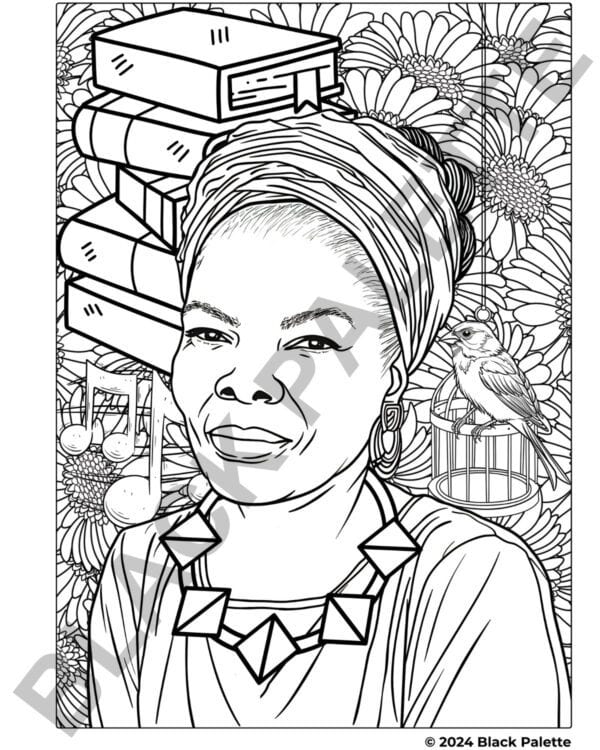 Maya Angelou Inspired Coloring Page - Wings of Words