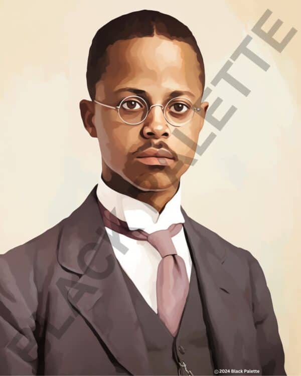 Portrait of Lewis Latimer, the innovative mind behind light bulb advancements