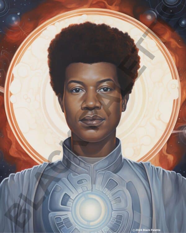 An inspired representation of Octavia Butler as a visionary against a cosmic backdrop, highlighting her science fiction legacy.